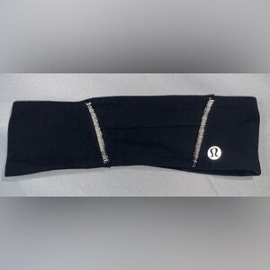 Lululemon Athletica Black Headband Ponytail Holder Fly Away Tamer Workout